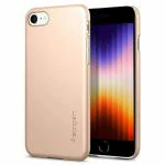 Spigen Thin Fit Champagne Gold TPU and Polycarbonate Magnetic and Lightweight Back Cover Case Compatible with iPhone SE 2022, iPhone SE 2020, iPhone 7 and iPhone 8 6.99 x 0.91 x 13.87 cm