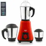Lesco Stylo Mixer Grinder Jazz Pro -550W with 3 Stainless Steel Jars|Overload Protection| ISI Certified| 1 Year Warranty(Cherry Red)