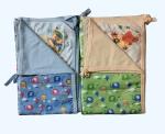 Maalove Combo of Soft Cotton Baby Bath Towel/Wrapper for 0-2 years Baby with Printed Waterproof Bed Protector Sheet Blue & Green Pack of 2