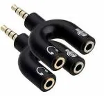 LIMESHOT 3.5 mm Audio Jack to Headphone Microphone Splitter Converter Adaptor for Mobile, Tablet and Laptop (Pack of 2)