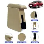 Kingsway Custom Fit Console Car Armrest, Suitable For Ford Figo Aspire, Model Year : 2014 - 2021, Color : Beige, Wooden, 1 Piece