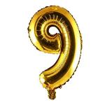 Party Midlinkerz Plastic 17 inch Golden Nine Number Foil Toy Balloon