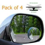 Carfrill 2 Inch Round Hd Glass Slim Frameless Convex Rear View Mirror (Pack Of 4)