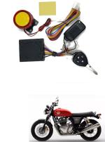 Qiisx Tubeless Motorcycle/Bike Alarm Security System Button Remote Key Anti-Theft Alarm with Dual Remote Control for Royal Enfield Interceptor 650