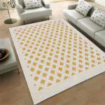 MRIC Collection Carpets for Living Room Bedroom Dining Room Hall Floor Rugs 4x6 Yellow/white