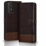 Jotech Dual Colour Flip Cover for Samsung Galaxy A73 5G - Coffee&Brown