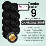 BADA HAIR Activated Charcoal Soap for skin whitening, Treat Oily Skin Pack of 9