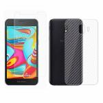 Kite Digital Samsung A2 Core Back Screen Protective Film Carbon Fiber Skin Transparent Screen Guard Sticker & Premium Tempered Glass Screen Protector
