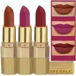 Perpaa Matte Rust Brown, Matte Magenta, Matte Maroon Lipstick (Pack Of 3)