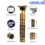 GRIDLAB Electric Shaver Rechargeable Dragon Men's Hair & Beard Hair Shaver Trimmer 120 min Runtime 4 Length Settings