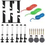 Hiffin Photography 3 Roller Backdrop Stand & Wall Mount, Manual Background Roller Support System With 2 Tri-Fold Hooks, 6 Expand Bars, And 3 Chains