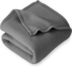 BSB HOME Plain Solid Single Fleece Blanket for Mild Winter-Grey