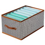 PRIME PICK 7- Layer Foldable Cloth Organizer with Metal Frame - Breathable Non Woven Fabric Storage Box , Washable Black & White