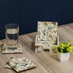 Ambbi Collections Wood Tea, Coffee Coasters With Stand 10*10 cm - Pack of 6