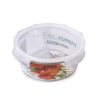 PUREFIT ; Healthy Me Multipurpose Glass Food Storage Containers | 400ml Round, Set of 2 Festive Gift Pack | Airtight, Leakproof with Air Vent Lid | Microwave, Oven & Freezer Safe | Durable Borosilicate Glass for Kitchen Storage & Meal Prep