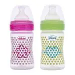 CHICCO WellBeing Bi-Pack Feeding Bottle (150ml, Slow) (Pink Green)