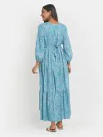 Mylo Maternity Dress for Women with Breastfeeding zippers | Maxi Dress | Adjustable Belt For Growing Belly | Day & Night Comfort | Feeding Dress For Pre & Post Pregnancy | Persian Paisley |Green| Extra Large