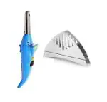 Blue Wonder Dolphine Shape Electric Gas Lighter With Stainless Steel New Napkin Holder and Multicolour, Pack of 2