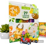 LUMINI 24 Colored Pencil Pre-Sharpened Pencils for Children and Adults, 24 animal print pencils for Art & Crafts Activity - Pack of 1 (24 PCs)