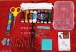 ARY&ASY 14 Pcs combo (Dress Hook, Needles, Tich buttons, Buttons, Multicolor Thread Spool, Bobbins, Measuring Tape, Scissor, Needle Threader, Tailor Chalk, Safety Pin, 2 mtr. nada, Box for kit.)