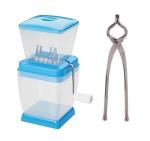 BLUE WONDER Vegetables Plastic Onion Chopper With Stainless Steel Sandsi Tongs and (Multicolour, Pack of 2)
