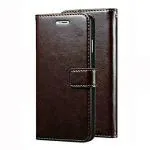 ClickCase Vintage Series For Xiaomi 11T Pro Hyperphone Coffee Brown Faux Leather Mobile Wallet Flip Cover