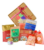 Kesar Sweets | Lohri & Makar Sankranti Snacks & Sweets Gifting Hamper Box - Gifts Pack with Handmade Gud Sweets, Namkeen, Snacks & Flavoured Dry Fruits