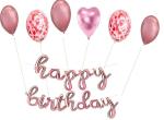 My Party Suppliers Cursive Pink Happy Birthday Chrome, Confetti with Heart Foil Balloon