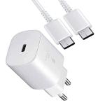 eKus 25W C-Type Super Fast Charger Compatible With A50|A50s|A51|A52|A70|A70s|A71|A72|A80|F62|M31s|M32|M51|M62 (Adapter And Cable )-White