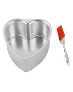Wofier Aluminium Heart Shape Cake Mould With Mini Silicone Oil Pastry Brush