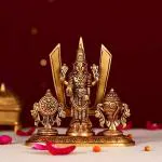 JANIJATRA Sacred Brass Tirupati Balaji Idol with Conch Shell and Discus - 5.3 Inch | Hindu Lord Venkateshwara Vishnu Murti for Home, Office, Temple Decor and Pooja - Divine Sculpture for Blessings and Prosperity