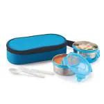 Magnus Viva 2 Round Stainless Steel Lunch Box with Carrying Pouch 600 ml
