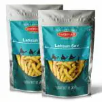 Shekhaji Lahsun Sev 400 gm ( Pack of 2- 200 gm each ) | Crunchy Farsan Snack | Authentic Handmade Namkeen from Rajasthan | No Preservatives Namkeen | Pantry Must Have