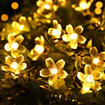 Outshine Solar 20 LED 5M Warm-White Cherry Blossom String Decorative Lights for Home Indoor Diwali Ganpati Christmas Tree In house All Festival Decorations