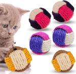 Pets Empire Interactive Cat Sisal Toy Ball With Bells ,4 Pcs