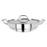 Bergner Argent 5CX 5 Ply Stainless Steel Kadhai with Lid 28 cm (3.9 L)