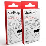 MasKing Charcoal Blackheads Whiteheads Removal Strip, Oil & Dirt, Unclogs & Tighten Pores for Healthier Skin & Deep Cleansing Ideal for Women & Men, (Pack of 2 contains 10 Nose Strips)