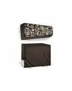 The Furnishing Tree 1 Ton Bluestar ILU Multicolor Floral PVC Split AC Cover Set (24.1 x 82.6 cm)