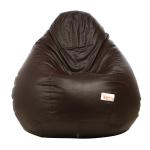 SATTVA Classy.Elegant.Stylish XXL Brown Leatherette Bean Bag Cover 24 inch x 24 inch x 42 inch