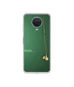 Casotec Headphone Music Design Printed Silicon Soft TPU Back Case Cover for Nokia G20