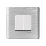 Kolors 12 Module, Modular Switch Plate with inner plate [Cover Plate] , Brushed Aluminium [These modular plates are only compatible with KRAFT & KOSMIK Switches]