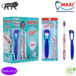Maxi Style Toothbrush & Tongue Cleaner-Oral Hygiene Kit (Pack of 12)