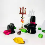 DARIDRA BHANJAN -Black Marble Shivling with Nandi Shivlingam with Nandi Idol for Puja Home Temple Black, Shiv Shiva Lingam with Brass trishul, Shiva Lingam, Shivling, Shiv idol, Nandi ji, Shiv trishul.
