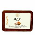 Vagad's Khadi Chandan Haldi Soap 125gm | Removes Tan and Rashes | Free from Parabens | Pack of 3