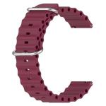 JOBINKA (Ocean 19mm Silicone Wine Red) Soft Silicon Ocean Metal Lock 19MM Watch Strap Band Compatible for Noise Colorfit Pro 2/oxy, Noise Colorfit Pluse / Boat Storm Smart Watch Strap 19mm Silicone Watch Strap (Wine Red)