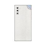 GADGETSWRAP Premium Material Skin Vinyl Decal Sticker Compatible With Samsung Galaxy Note 10- White Textured Leather