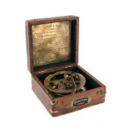 Royal Handicraft Marine Art Replicas Top Grade Perfectly Calibrated Large Sundial Compass With Wooden Box.