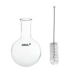ABGIL Borosilicate Glass Round Bottom Boiling Flask With Compatible Cleaning Brush Capacity 5000ml Distillation Flask One Unit