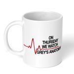 Akipi On Thursday We Watch Grey's Anatomy Tv Show Ceramic Coffee Mug