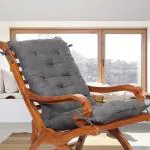 Faburaa Maple Soft & Relaxing Jute Seat Cushion for Patio Chair Rocking Chair 24x50 Inch (Black)